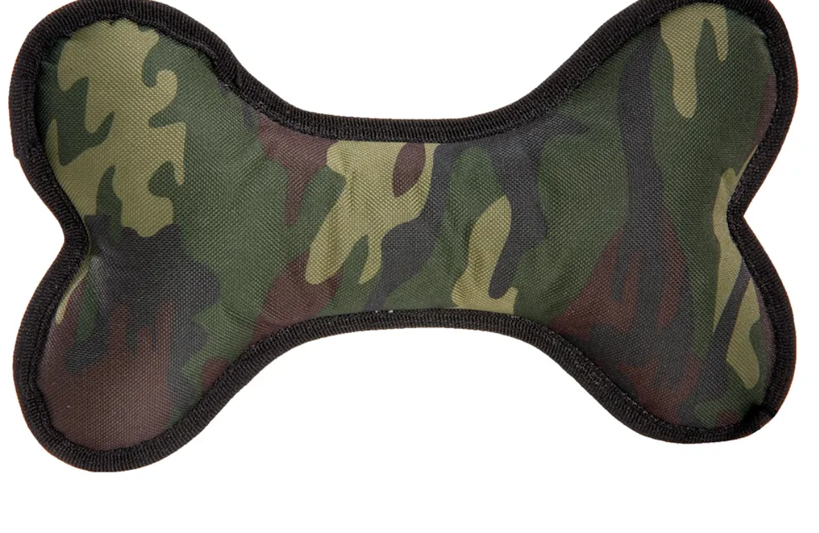 Zanies Toughstructable Bone dog toy in green camo