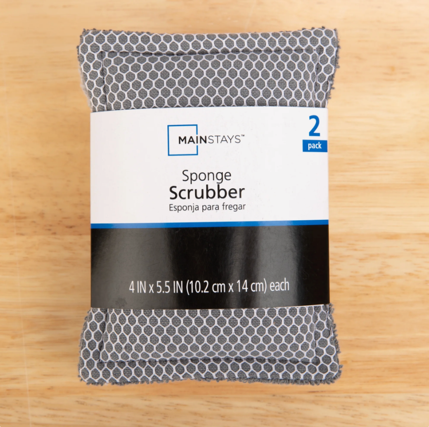 Mainstays Cotton Sponge Scrubbers 2 Pack Gray