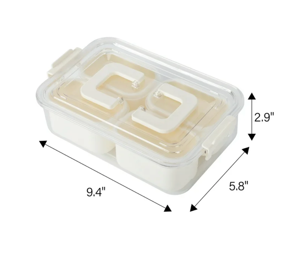 Mainstays Snackle Box 4 Compartment Lunch and Snack Container White